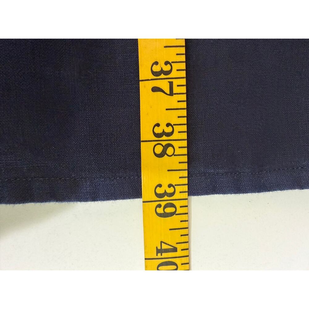 ANTHROPOLOGIE BODEN Dress 8 Linen VNeck Puff Sleeve Elastic Waist Pockets Navy - Picture 13 of 13